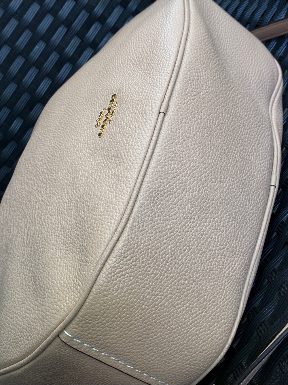 COACH BAG,Coach Pebbled Leather Hobo Bag in Light Beige - Picture 13 of 16
